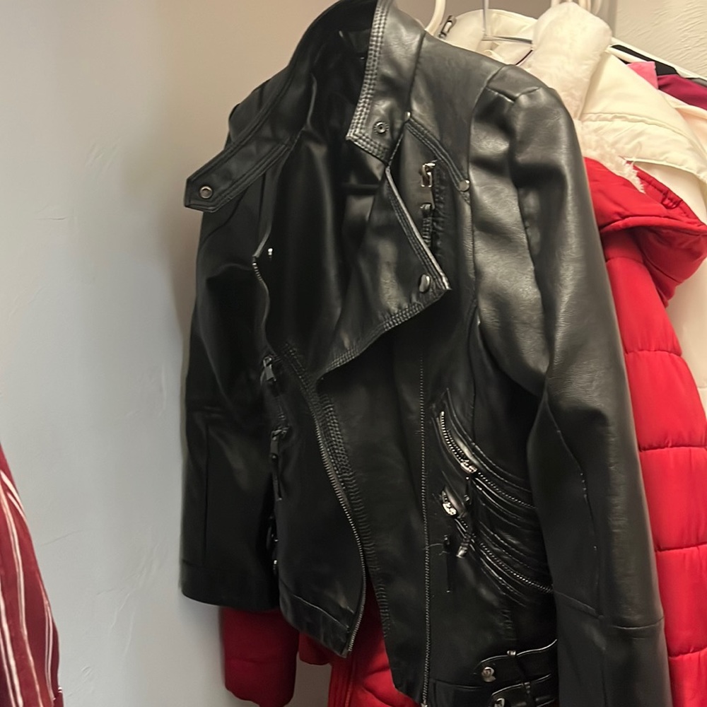 Black leather jacket